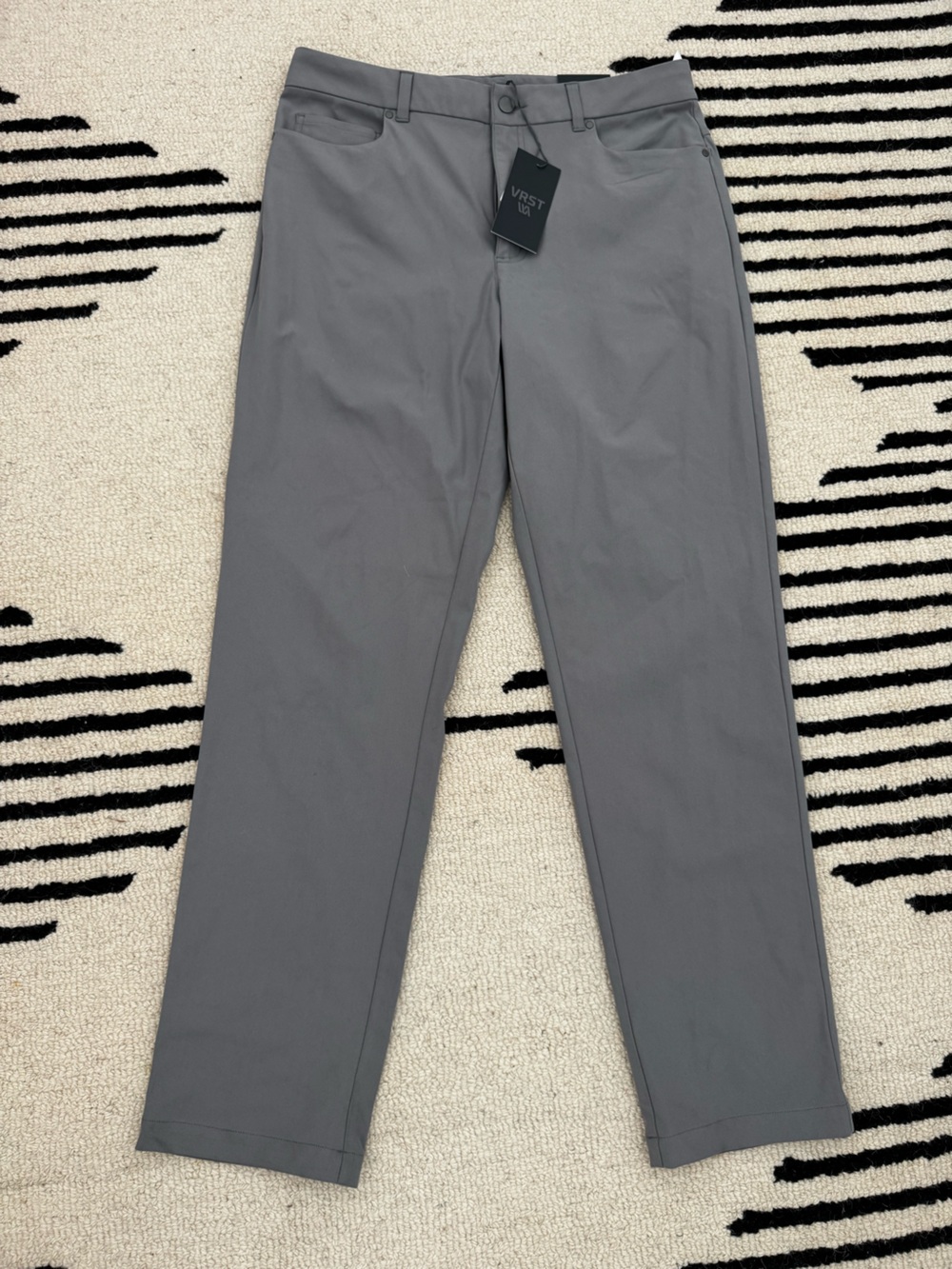 VRST Mens Gray Straight Fit Chinos